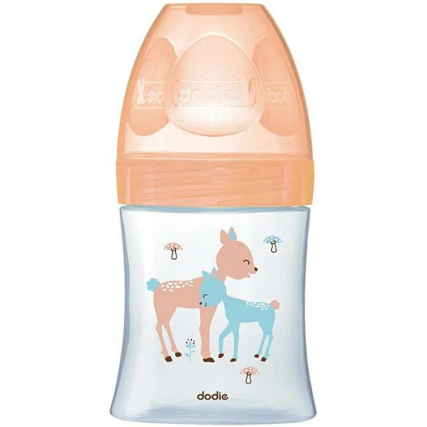 DODIE BIBERON ANTI COLIQUE VERRE TETINE PLATE 150ML BEIGE BICHE 0-6 M