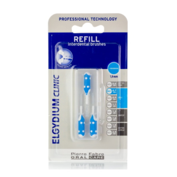 ELGYDIUM CLINIC RECHARGE REFILL BLEU BROSSETTES INTERDENTAIRES