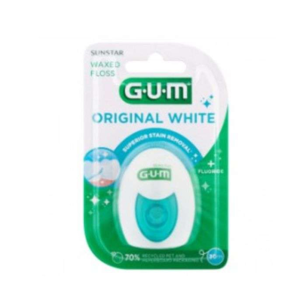 GUM DENTAIRE ORIGINAL WHITE FILS DENTAIRES FLUORE ET ANTI COLORATION 30 M REF 2040