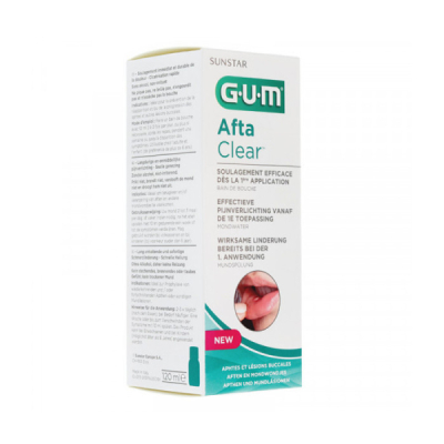 GUM AFTACLEAR BAIN DE BOUCHE APHTES ET LESIONS BUCCALES 120 ML REF 2410